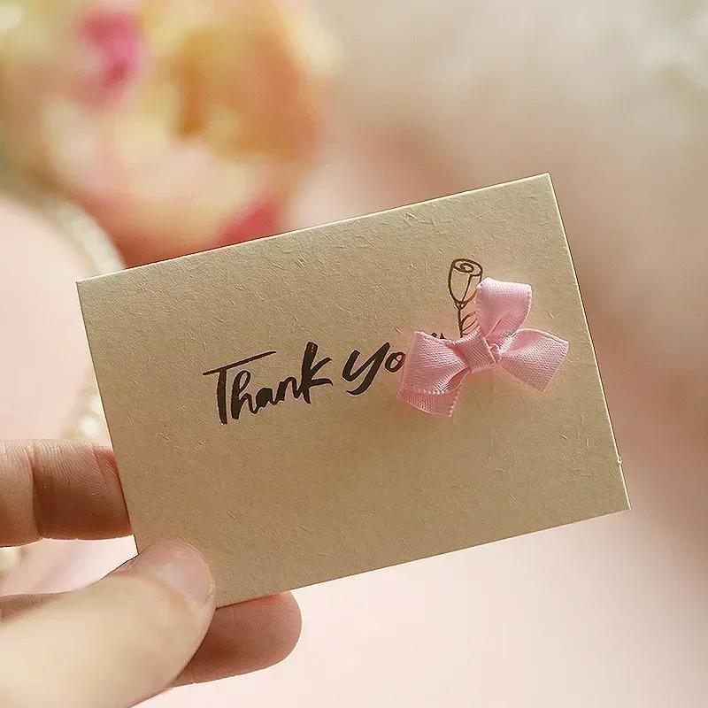 Greeting Cards with Envelope Mini Small Light Golden Color for Business Mother's Teacher's Day Thank You Gift Card