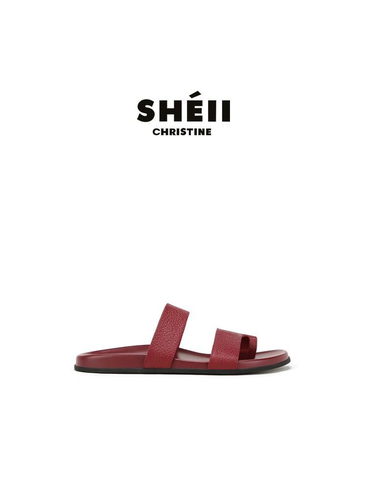 Su Yinyin has the same retro toe casual beach thick-soled slippers for women's vacation versatile flat-bottomed cool slippers for summer wear