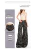 Q2523 Neutral Camo Wide-Leg Women's Jeans - Spring/Autumn New Arrival, Loose Fit, Floor-Length.