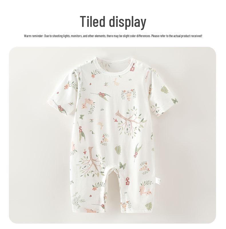 Summer Seven-Sleeve Cotton Romper for Newborns - Cute, Light Pullover