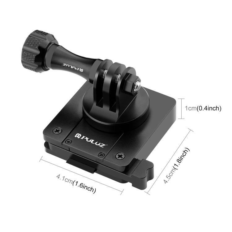PULUZ Aluminium-Schnellwechselhalterung NVG-Helmhalterung für GoPro und andere Action-Kameras (Schwarz)