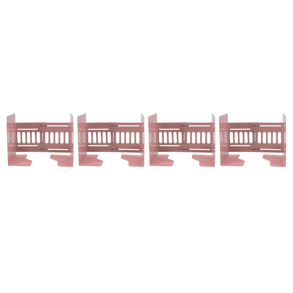 4pcs Bookends Retractable Structure Metal Flexible Regulable Slim Design Book Shelf Holder for