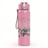 1PC Forest tree circular sketch print 750ml colorful plastic sports water bottle leakproof pop up lid with straw for outdoor work home use