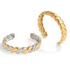 Sturdy Stainless Steel Braided Bangle Adjustable Opening Sleek Open Cuff Bangle Jewelry Piece For Casual Or Formal