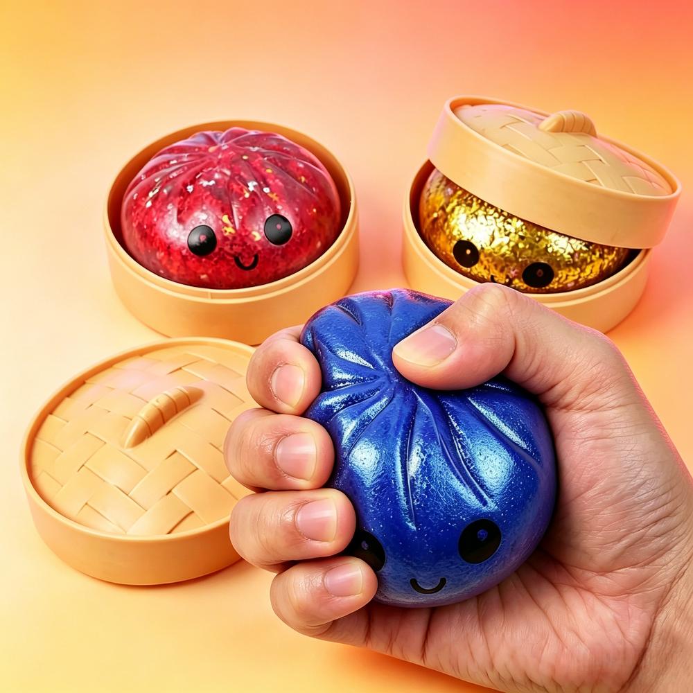 Soft Gel Simulation Bun Squishy Toy Creative Stress Relief Fidget Toy Blind Box for Adults