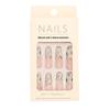 European & American Style Long Green Pattern Press-On Nails with Removable Nail Art