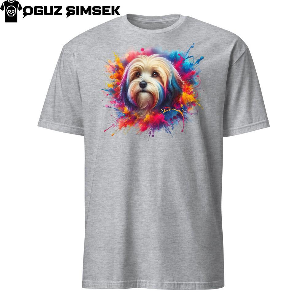 

Красочная унисекс футболка с гаванской болонкой - Яркий дизайн для любителей собак L