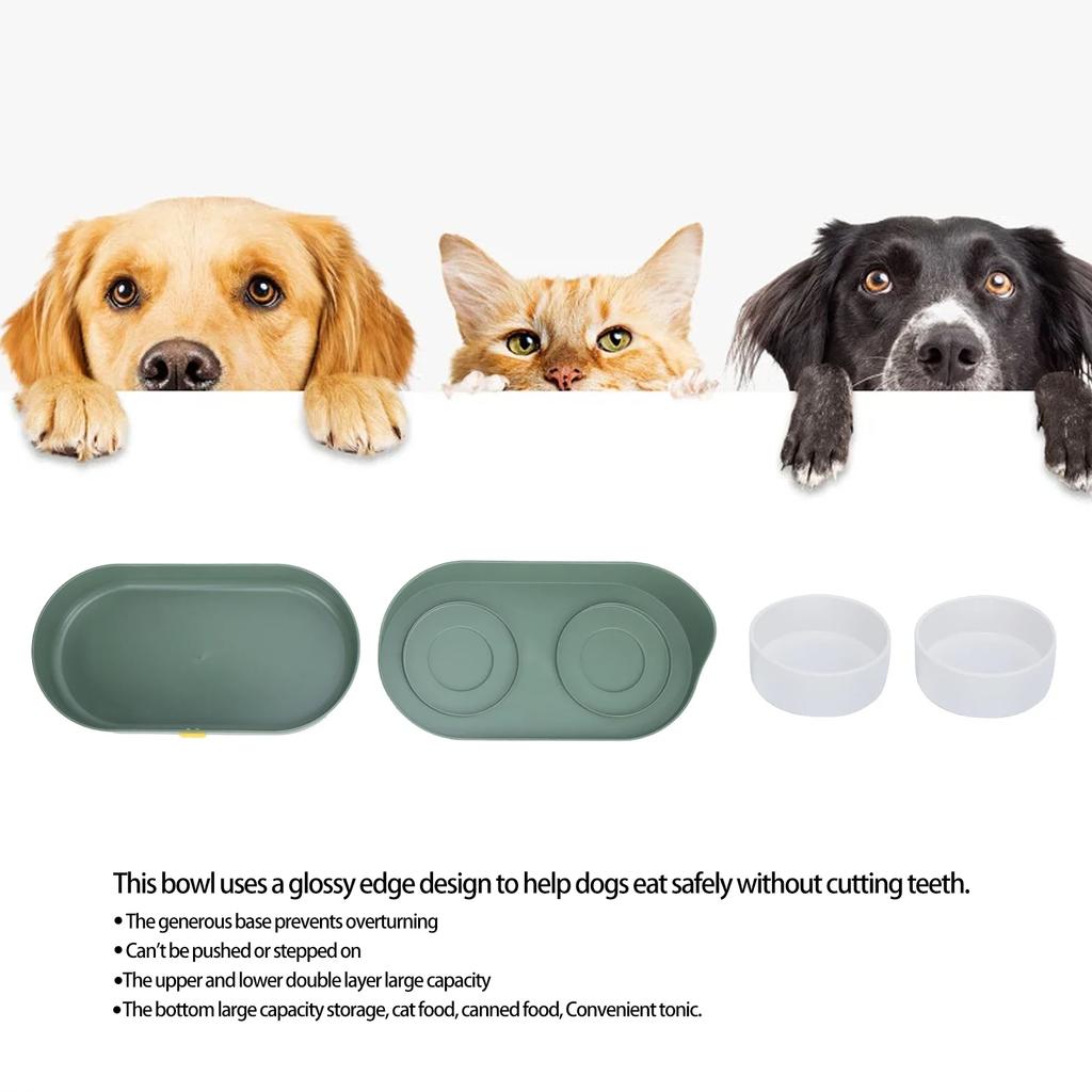 Miska dla kota i psa, wyjmowana, antypoślizgowa, zapobiegająca przewracaniu i łatwa do czyszczenia, miska dla zwierząt do picia i jedzenia
