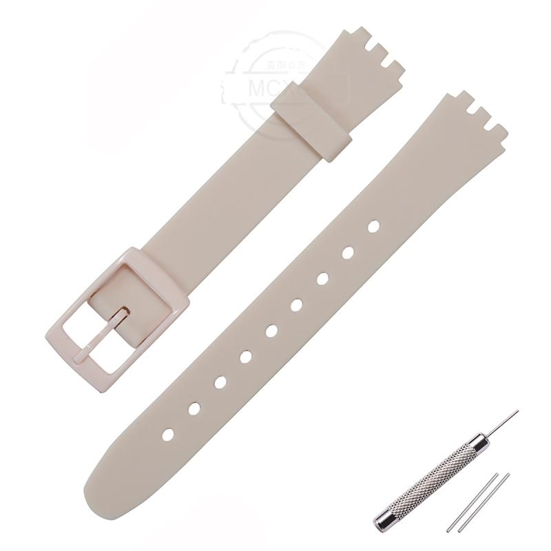 Soft Silicone Watchband Suitable For Swatch 12mm Girls Ladies Strap Colore Waterproof Wrist Bracelet Watch Accessories