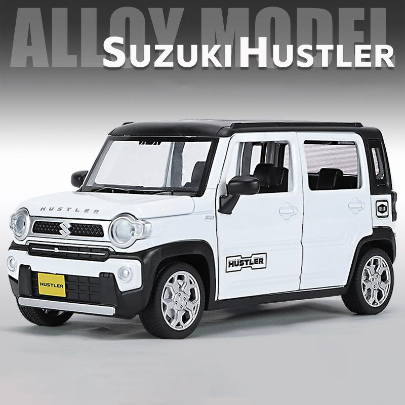 1/22 Suzuki Hustler SUV Alloy Car Model Sound and Light Pull Back Children's Toy Collectibles Birthday Gift