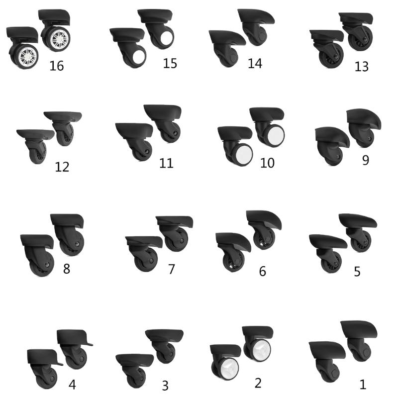 2Pcs Trolley Casters Replacement Heavy Duty Roller Wheel for Luggage Box Suitcase 360 Degree Swivel kit SilentWheel