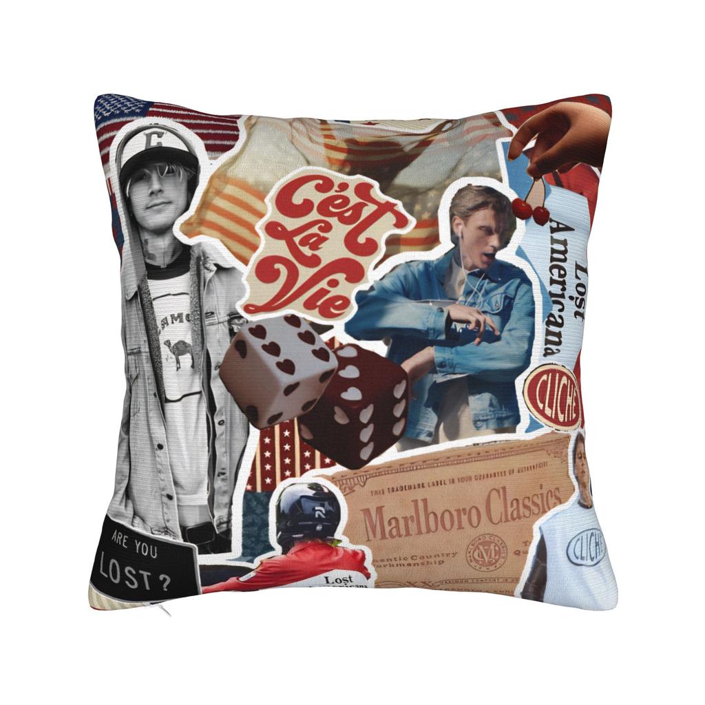 MGK povlak na polštář Polyesterový potah na polštář Dekorativní povlak na polštář s motivem Machine Gun Kelly Domácí Drop Shipping 4040cm