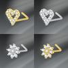 L-förmige Nasenstecker Ringe Niedliches Herz Mond Glänzender Zirkon Gold Silber Farbe Nasenpiercing Für Frauen Mädchen Nasenflügel Schmuck