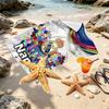 Custom Name Personalized Real Madrid Football Print Beach Towel, for Trip Camping Beach Party Home Decor, Birthday Gift for Family & Friends