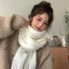 Solid color tassel soft waxy plush scarf women's plush thickened Korean version versatile couple student warm scarf