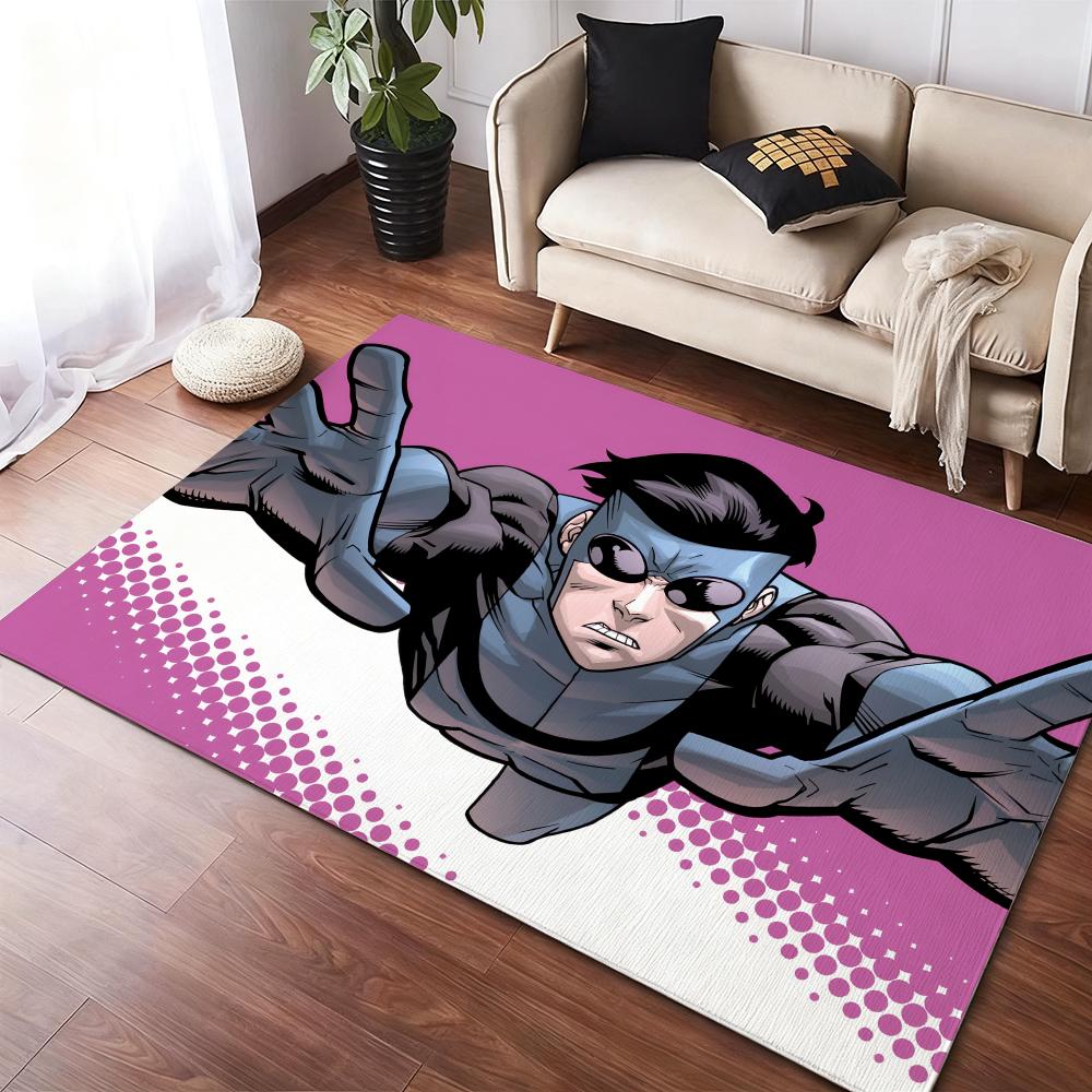 Anime L-Invincible Floor Mat Flannel Rugs Cozy Plush Thickened Soft Warm Winter Floor Mat Non Slip Living Room Home Indoor Use