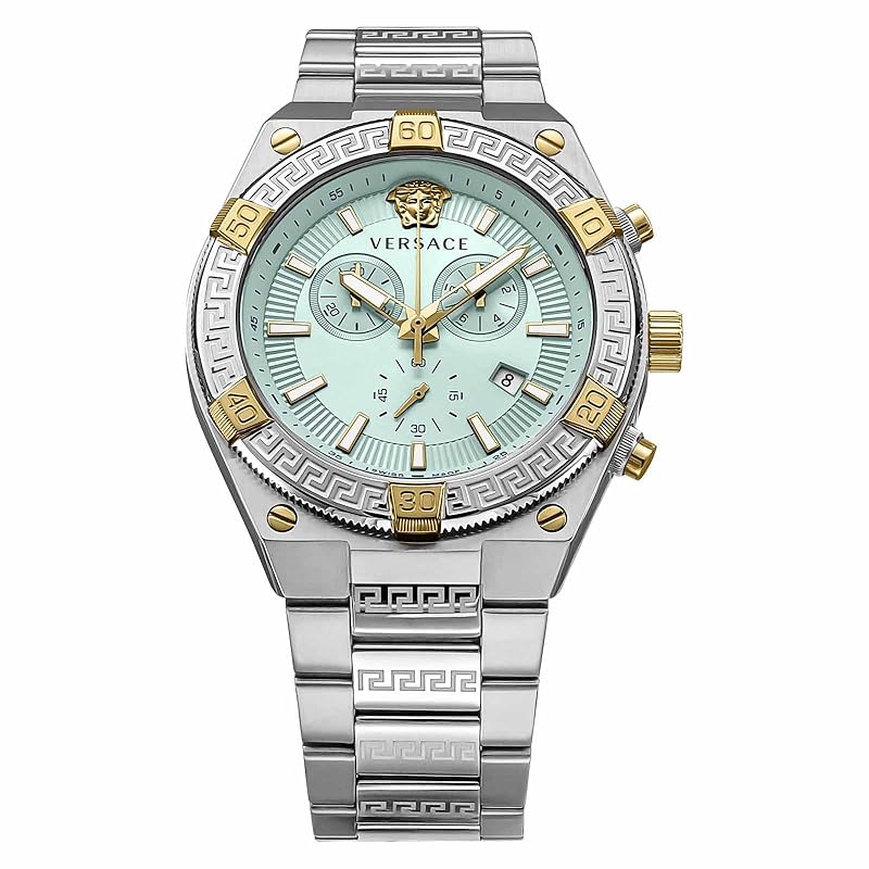 

[Versace] watch Watch SPORTY GRECA black dial quartz Daily life waterproof sapphire glass 46mm VESO01223 men s silver [product]