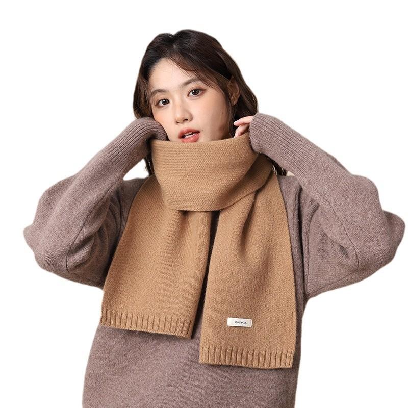 Full wool 100 pure wool scarf women's winter scarf to keep warm, high-end knitted scarf gift bag birthday gift