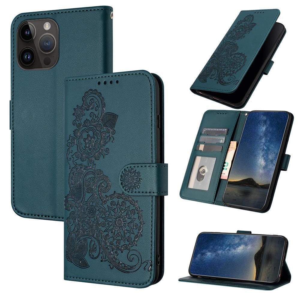 Suitable for Samsung S24 Mandala Flower A55 Solid Color Sunflower Mobile Phone Leather Case Flip Card Anti-drop A73