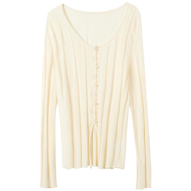 New Chinese Style Slim-Fit Slit Knitted Sweater