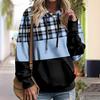 Autumn and Winter Women's Plaid 3D Printed Hooded Sweater Comfortable and Breathable Hoodies & Sweatshirts (women’s)