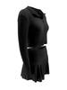 Dames Effen Kleur Rits Cropped Top & Ruche Rokje Set