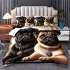 Cute Puppies Pattern 3D Printed Bedding Set Cute Animal Theme Duvet Cover Set Soft Comfortable Home Luxury Quilt Cover Set