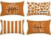 Autumn pumpkin thanks pillow pillowcase, 30X50cm Thanksgiving stripe decorative sofa sand cushion cover