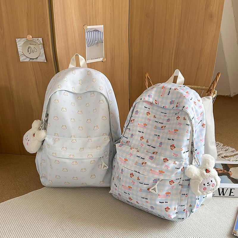New Cute Puppy Girl Ins Wind Bag Girl Junior High School Student Backpack High School Student Large Capacity Backpack.