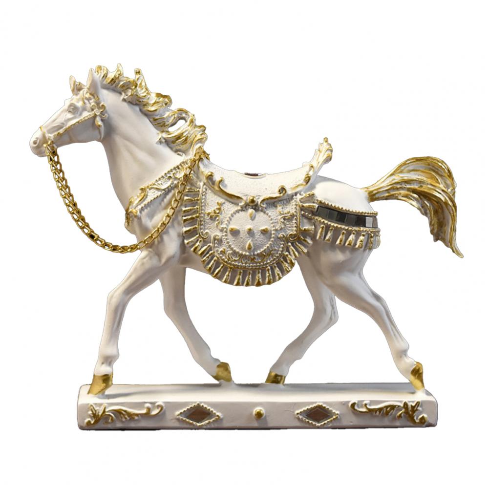Resin Horse Ornament Desktop Horse Figurine Elegant Resin Running Horse Statue for Home Office Decor Miniature Pony Figurine