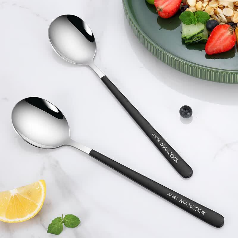 MAXCOOK 304 Stainless Steel Soup & Rice Spoon Set