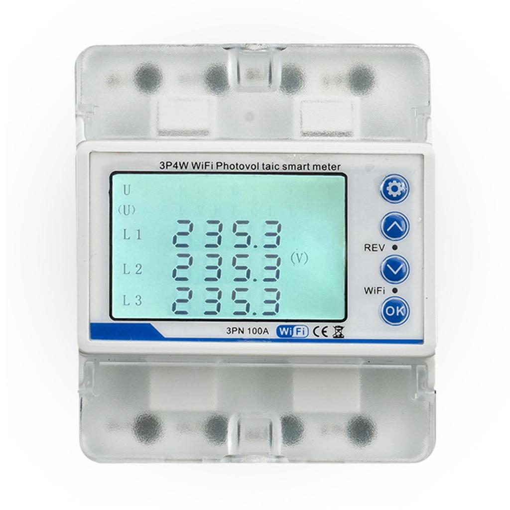 Tuya WiFi 3P4W Photovoltaik-Zähler Dreiphasen-Wiederanschlussschalter Intelligenter Wiederanschlussschutz LCD-Anzeige Überlast