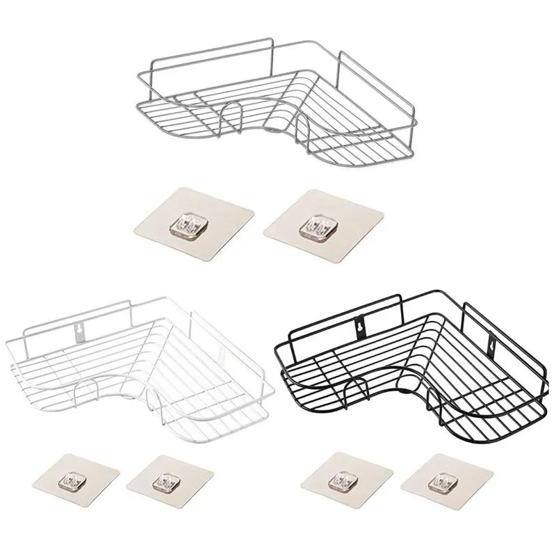 1x Stainless Steel Bathroom Corner Shelf Shower Shampoo Soap Cosmetic Shelves Bathroom Accessories Storage Organizer Rack Holder