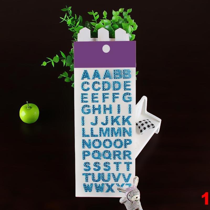 2X Glitter Crystals Alphabet Letter Home Stickers Self Adhesive DIY A Z Words Decor