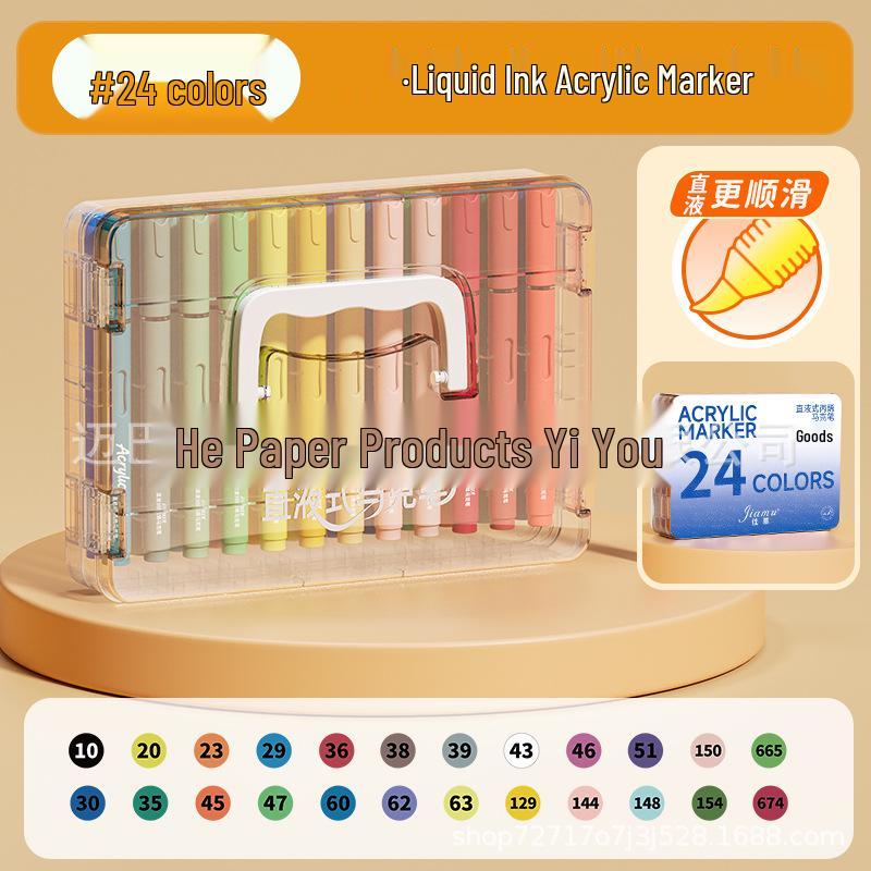 Jia Mu Soft-Tip Acrylic Marker for Kids, Opaque, Stackable Art Brush.