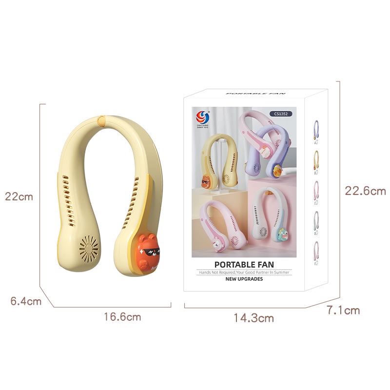 2026 Trendy Bladeless Neck Fan - Cute, Rechargeable, Up & Down Wind for Girls
