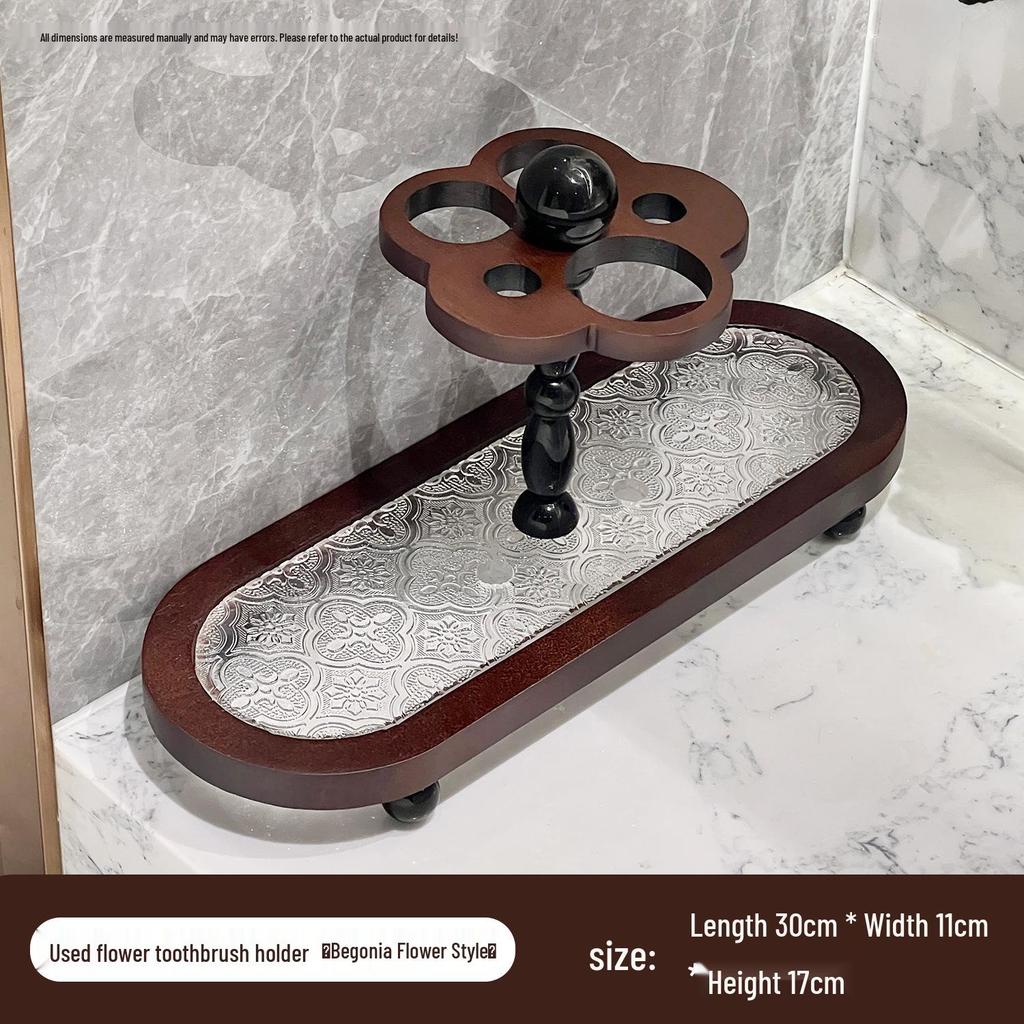 Chinese Style Electric Toothbrush & Storage Rack Set with Mouthwash Cup