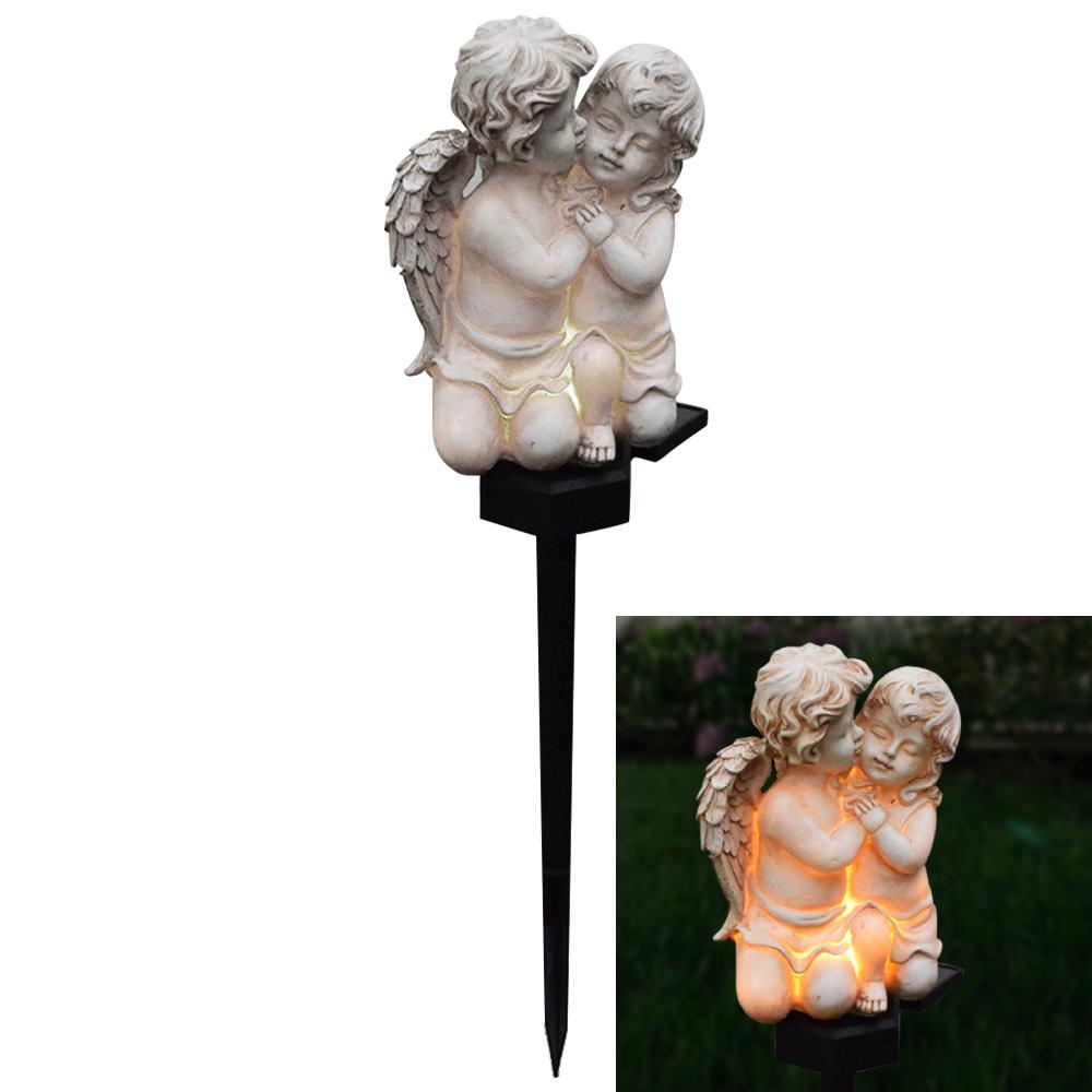 Crafts Yard Landscape Lamp Waterproof Garden Solar Angel Sculpture Wings Angel LED Solar Fairy Light for Garden Balcony Yard