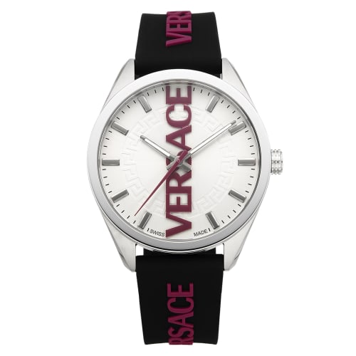 

Versace V-VERTICAL Watch, Silver Dial, Quartz Movement, Water Resistant, Sapphire Crystal, 42mm, VE3H00122, Men s, Black