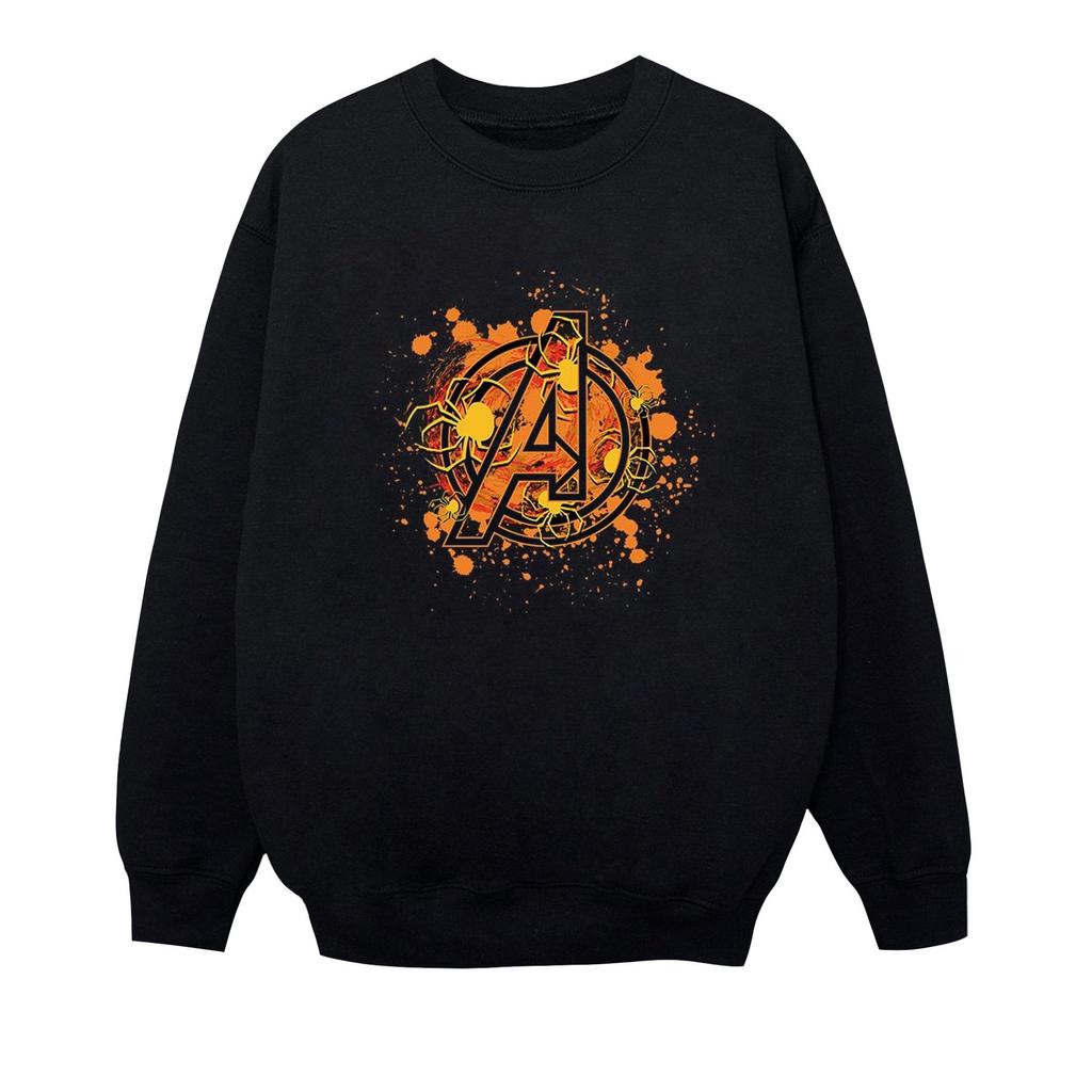 Marvel Boys Avengers Assemble Halloween Spider Logo Sweatshirt