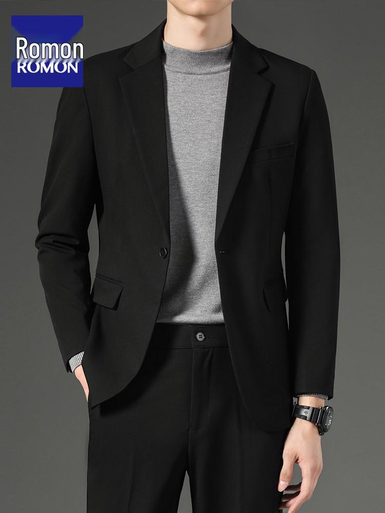 Romon Men's Two-Piece Blazer Jacket Suit: Business, Formal, Casual, Wedding Attire 2025.