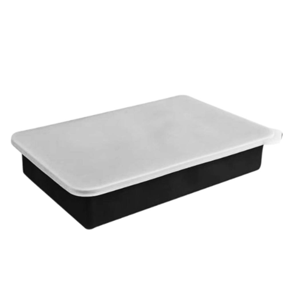 Square Ice Mold Tray With Lid, Silicone Ice Mold, Whiskey Square Ice Mold, Stackable With Lid, Easy To Release (Black).