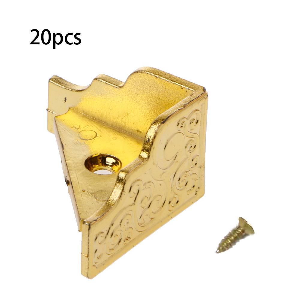 

20 Pcs Cabinet Box Corner Protector Safety Corner Bumpers Wooden for Case Edge Cover Vintage Furniture Decor Home Hardwa 1 золотой