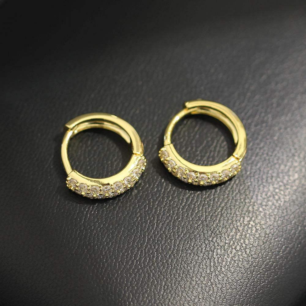 European and American Niche Classic Versatile Diamond-encrusted Small Earrings, Studs, Simple and Delicate Multi-color Small Ear Buckles, Versatile Ea