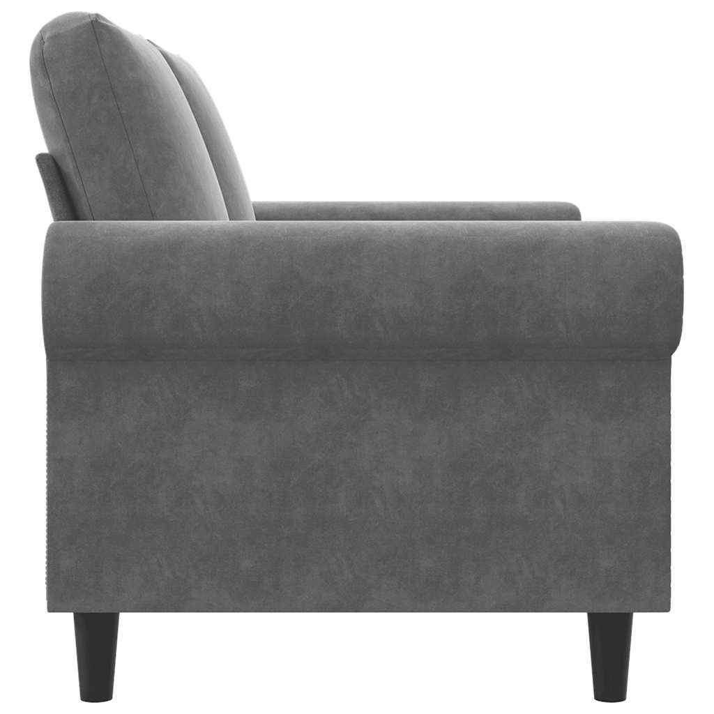 Vidaxl 2-Seater Sofa, Dark Grey, 120 Cm, Upholstered In Velvet