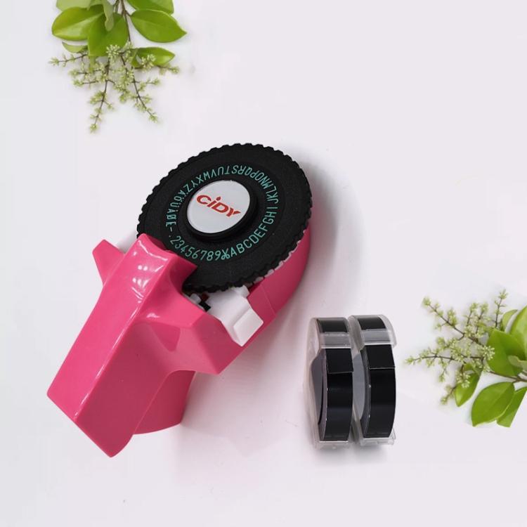 CIDY C101 Mini Manual Label Machine Embossing Machine Typewriter Hand Account Decorative Tape Paper, Random Color Delivery