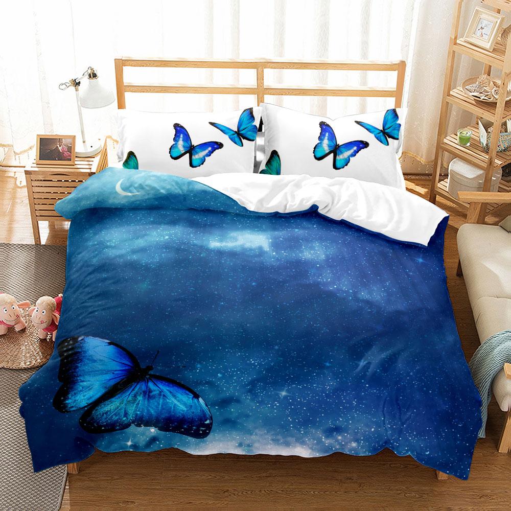 Butterfly Art Duvet Cover Set Eu Single Double King Us Twin Full Queen Cal Children Bed Linen Set