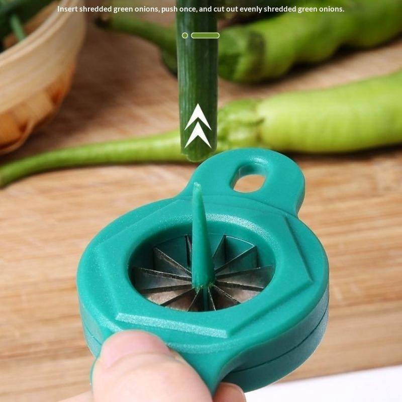 Green Onion Shredder With Sharp Stainless Steel Blades Water Spinach Slicer Non Slip Handle For Home Kitchen Use