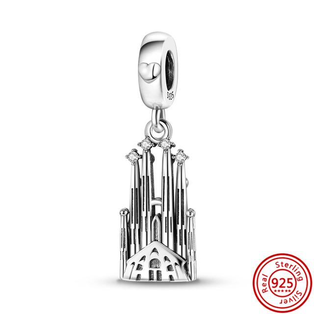 

925 Серебро Футбол Испания Крупный рогатый скот Морские животные Сокровище Кофейная чашка Звезда Луна Солнце Бусины подходят Подвески Браслет Ювелирные изделия