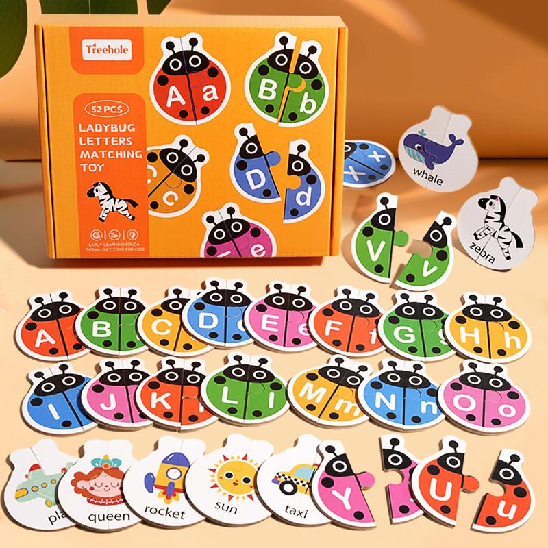 Match Alphabet Word Animal Cards Kids Educational Toy Toddler Enlightenment